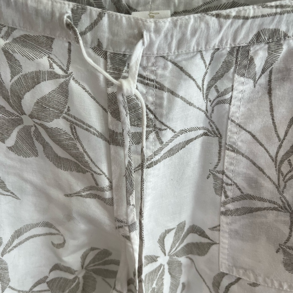VTG! Victoria Secret LONDON JEAN Womens White and Gray Floral Lounge Pants